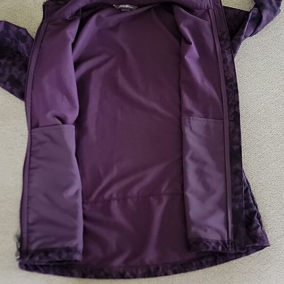 Eddie Bauer Dark Purple Patterned Soft Shell Jacket - Size Medium - Picture 7 of 15